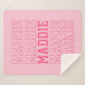 Preppy Roze Naam Deken (Voorkant (horizontaal))