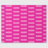 Preppy Roze naam inpakpapier (Vlak)