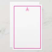 Preppy roze octopus briefpapier (Voorkant / Achterkant)