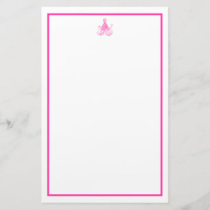Preppy roze octopus briefpapier