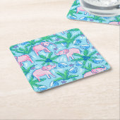 Preppy Roze Olifant Kartonnen Onderzetters (Schuin)