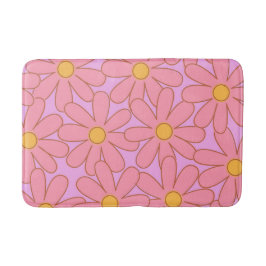 Preppy Roze Paarse bloemeneenvoudige bloemenpatroo Badmat
