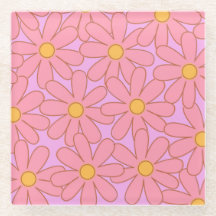 Preppy Roze Paarse bloemeneenvoudige bloemenpatroo