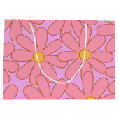 Preppy Roze Paarse bloemeneenvoudige bloemenpatroo Groot Cadeauzakje (Achterkant)