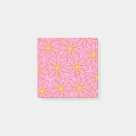 Preppy Roze Paarse bloemeneenvoudige bloemenpatroo Post-it® Notes