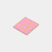 Preppy Roze Paarse bloemeneenvoudige bloemenpatroo Post-it® Notes (Schuin)