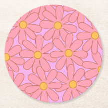 Preppy Roze Paarse bloemeneenvoudige bloemenpatroo