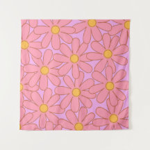 Preppy Roze Paarse bloemeneenvoudige bloemenpatroo