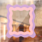 Preppy Roze Paarse Wavy Rechthoekspiegel Raamsticker (Vel 2)
