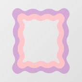 Preppy Roze Paarse Wavy Rechthoekspiegel Raamsticker (Vel)
