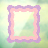 Preppy Roze Paarse Wavy Rechthoekspiegel Raamsticker (Vel 3)