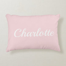 Preppy Roze Persoonlijke Naam Slaapkamer Kussen