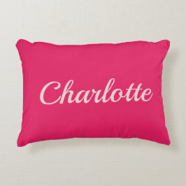 Preppy Roze Persoonlijke Naam Slaapkamer Kussen