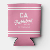 Preppy Roze Pickleball Club Custom Crest Party Blikjeskoeler (Voorkant)
