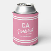 Preppy Roze Pickleball Club Custom Crest Party Blikjeskoeler (Blikje Achterkant)