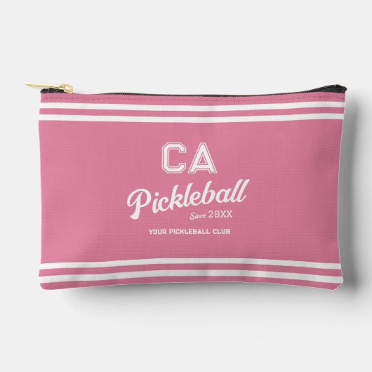 Preppy Roze Pickleball Club Custom Crest Party Etui (Voorkant)