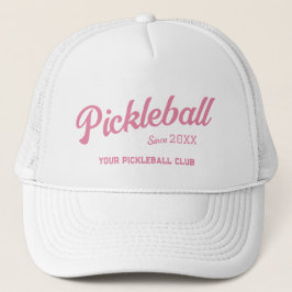 Preppy Roze Pickleball Club Custom Crest Party Trucker Pet