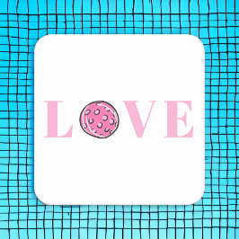 Preppy Roze Pickleball LIEFDE Feestje  Kartonnen Onderzetters