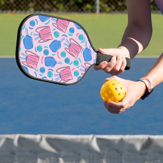 Preppy Roze Pickleball Patroon Paddle (Insitu)