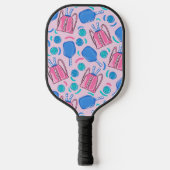 Preppy Roze Pickleball Patroon Paddle (Voorkant)