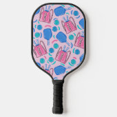 Preppy Roze Pickleball Patroon Paddle (Achterkant)