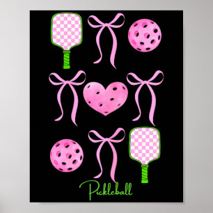 Preppy roze pickleball shirt waar meisjes graag me poster