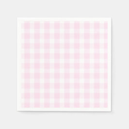 Preppy Roze Plaid Roze Verjaardags Servetten