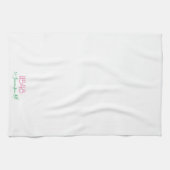 Preppy Roze Postcode Groen Schrift Adres Custom Theedoek (Horizontaal)