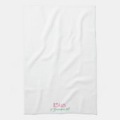 Preppy Roze Postcode Groen Schrift Adres Custom Theedoek (Verticaal)
