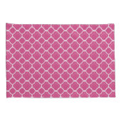 Preppy Roze Quatrefoil Kussens Kussensloop (Achterkant-Rechts)