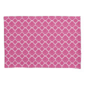 Preppy Roze Quatrefoil Kussens Kussensloop (Voorkant-Links)