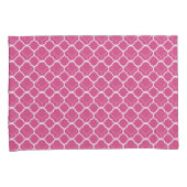Preppy Roze Quatrefoil Kussens Kussensloop (Voorkant-Rechts)