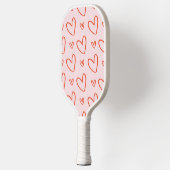 Preppy roze & rode harten patroon pickleball paddle (Links)