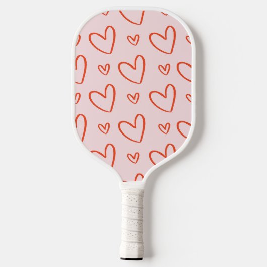 Preppy roze & rode harten patroon pickleball paddle (Achterkant)