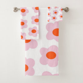 Preppy roze rode hippie fluitpatroon bad handdoek