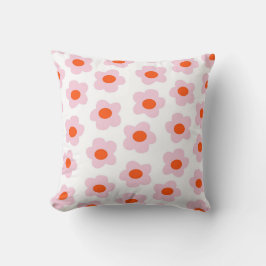 Preppy roze rode hippie fluitpatroon kussen