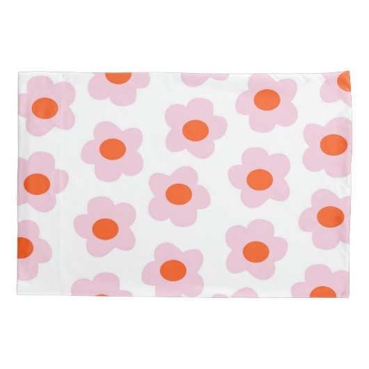 Preppy roze rode hippie fluitpatroon kussensloop (Achterkant)