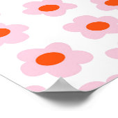 Preppy roze rode hippie fluitpatroon poster (Hoek)