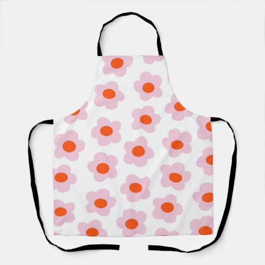 Preppy roze rode hippie fluitpatroon schort (Voorkant)