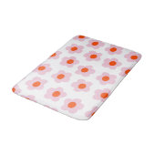 Preppy Roze Rood Bloemen Eenvoudig Bloempatroon Badmat (Gekanteld)
