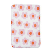 Preppy Roze Rood Bloemen Eenvoudig Bloempatroon Badmat (Voorkant Verticaal)