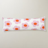 Preppy Roze Rood Bloemen Eenvoudig Bloempatroon Lichaamskussen (Achterkant)