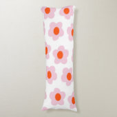 Preppy Roze Rood Bloemen Eenvoudig Bloempatroon Lichaamskussen (Voorkant Verticaal)