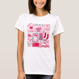 Preppy Roze & Rood Dit is de kerstcollage van het  T-shirt