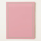 Preppy roze salie groen en crème monogram planner (Achterkant)