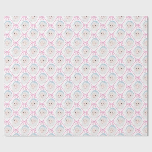 Preppy  Roze Santa Hoed Roze Polka Dots Cadeaupapier (Vlak)