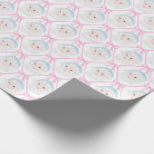 Preppy Roze Santa Hoed Roze Polka Dots Cadeaupapier (Hoek)