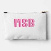 Preppy Roze Schaduw Blok Monogram, Op Maat  Etui (Achterkant)