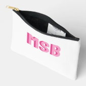 Preppy Roze Schaduw Blok Monogram, Op Maat  Etui (Open)