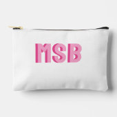 Preppy Roze Schaduw Blok Monogram, Op Maat Etui (Voorkant)